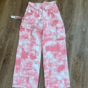 Woman’s Size 30 Pink Tie-Dye Cargo Pants